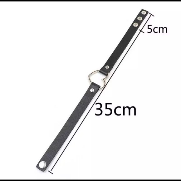 Leather Heart  Choker- lavender color - Picture 2 of 2